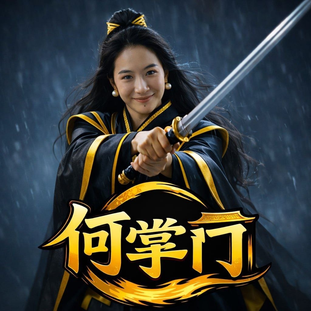 MasterHe Female Warrior holding sword